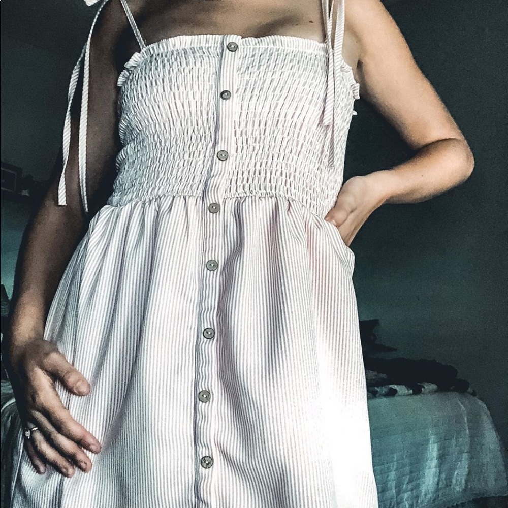 Pink and white striped dress 🌸